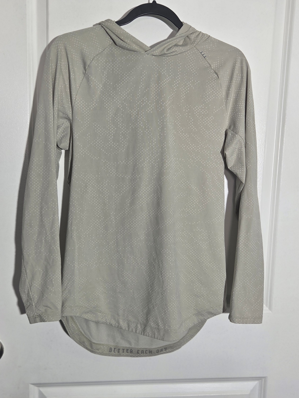 Lululemon Drysense Training Hoodie Liquiform Jacquard Beige Mens Sz Medium